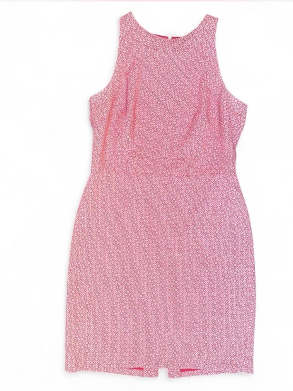 Ann Taylor coral textured patterned sheath dress sleeveless size 8